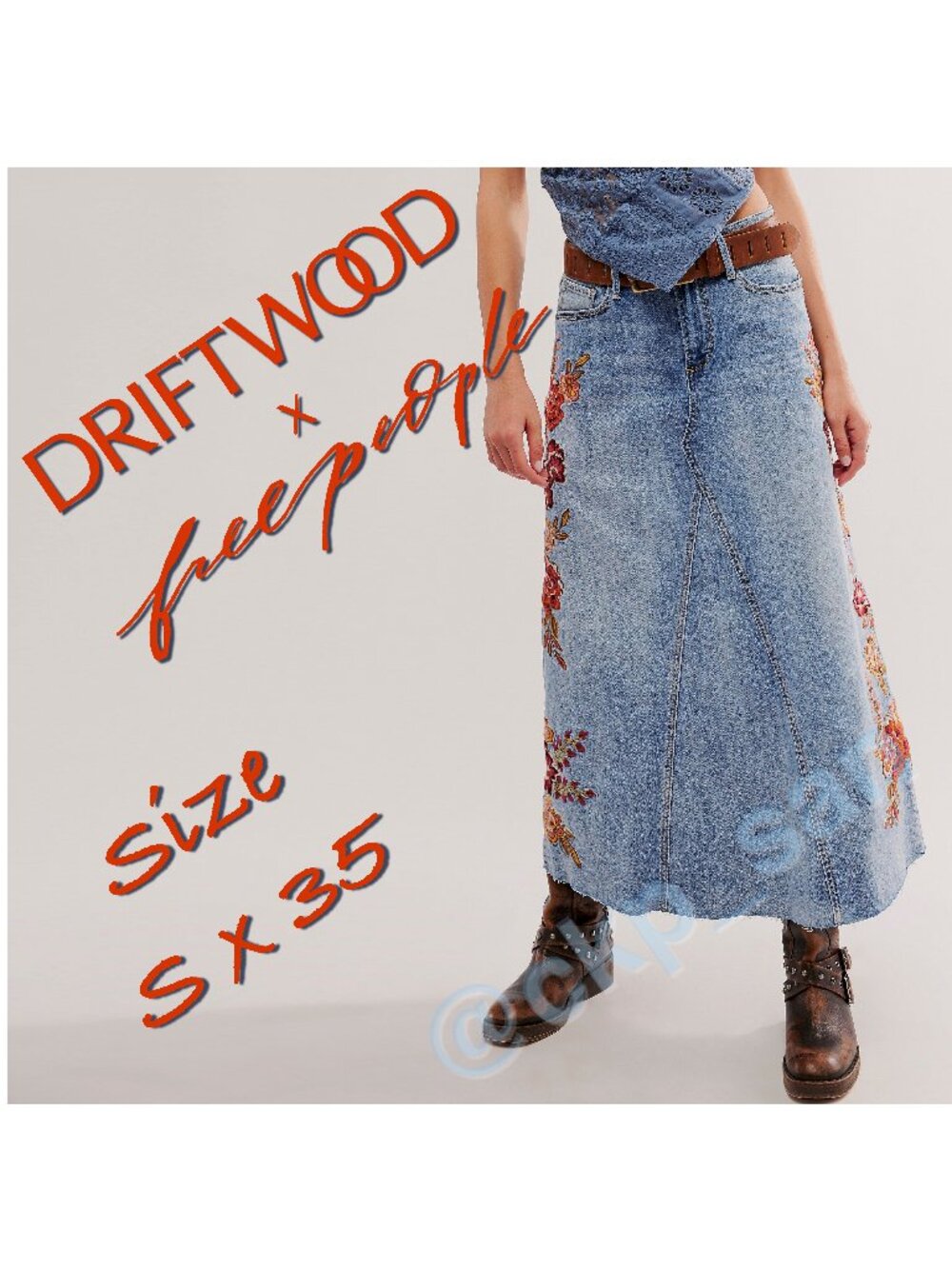 Free People x Driftwood Joanna Maxi Skirt Sz S